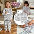 thumbnail image 2 of KHONTS Colorable Sleepwear Set for Kids DIY Christmas Outfit 2 Piece Boy Girl Coloring Pajamas with Hand Painted,Size 2-10 Years I 2Y, 2 of 3