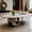 Grey+White, variant on Contemporary Sintered Stone Coffee Table with Stainless Steel Base, Faux Marble Finish, Modern Living Room Center Table with Durable Construction