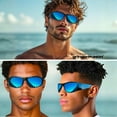 thumbnail image 3 of Grinderpunch Super Dark CAT 4 Sunglasses Polarized Blackout Lenses for Light Sensitivity & Migraine Relief Wrap Around - Gloss Blue, 3 of 8