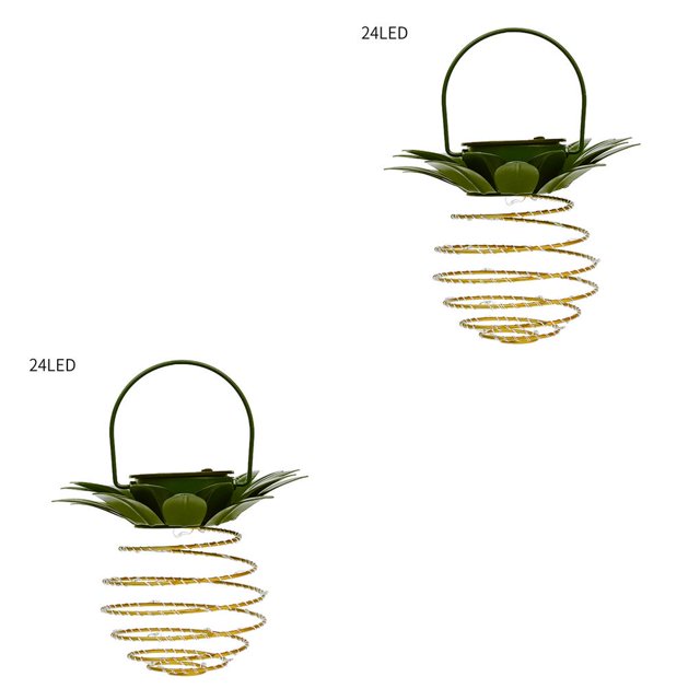 Billuyoard FangNymph, 2 piezas, luz Solar para exteriores, impermeable, forma de piña, lámpara Solar de jardín, cadena, decoración colgante para la 24LED 2piezas Billuyoard CBP153857