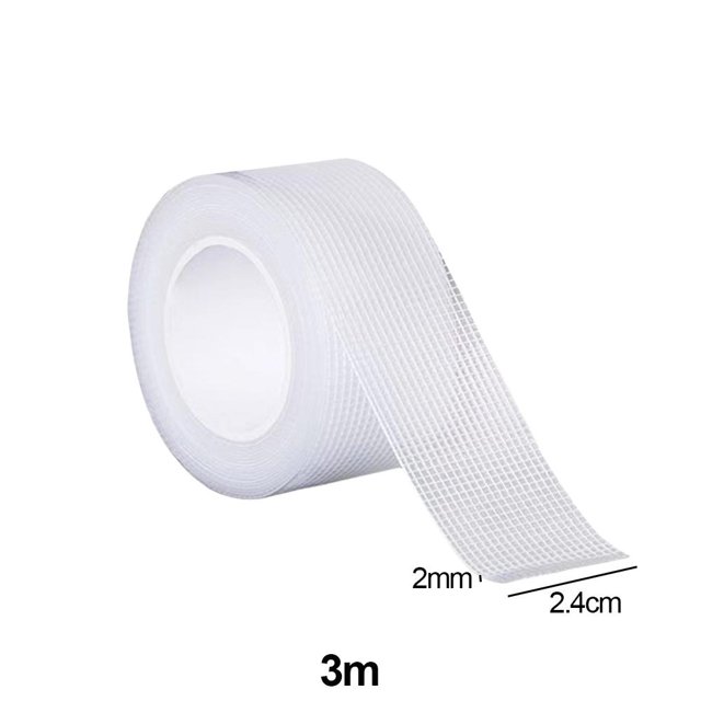 1 rollo de cinta adhesiva de malla de alta adherencia transparente (2 mm x 2,4 cm x 3 m). Sywqhk Para estrenar