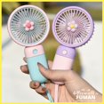 thumbnail image 4 of Mini Ventilador De Mano Portátil Recargable Por USB De Verano Para Expulsar Flores Frescas Oficina En Viaje De Negocios Dormitorio Estudiante Necesario Viento Fuerte Con Cordón De Silicona, 4 of 4