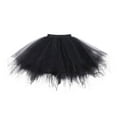 thumbnail image 2 of FAOWME Women's Skirt Elastic Waist Solid Color Comfortable Fashion Mesh Tutu Ballet Skirts For Party And Stage Performance,Black,M, 2 of 3