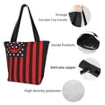 thumbnail image 4 of Pofeuu Nautical American Flag Print Women Fashion Shoulder Handbags Top Handle Satchel Bags Tote Shoulder Shopping Bag Stylish Canvas Tote Bag, 4 of 6
