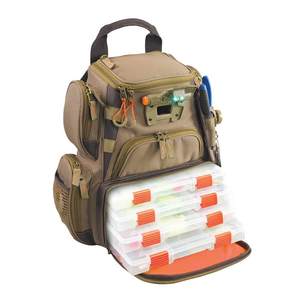 Fishing Backpack Tackle Tek 4 Trays Boxes Outdoor Equipment Recon Lighted Bag 