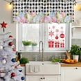 thumbnail image 5 of 2 Pack Valances for Window, Spring Easter Flowers Short Curtains for Kitchen Bedroom Living Room, Farmhouse Floral Black Buffalo Plaid Rod Pocket Small Window Treatment Valance Drapes 54 x 18 Inch, 5 of 8