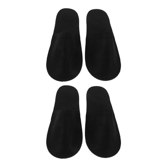 KONTONTY 2 Pairs Hotel House Slippers for Guests Men and Women Black