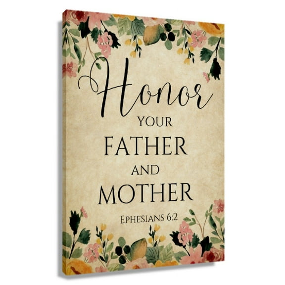 Ephesians 62 Bible Verse Wall Art Floral Wall Art Modern Canvas Paintings For Bedroom Office Unframed 12x18 in