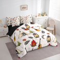 thumbnail image 2 of Catabedysis Retro Camping 7-Piece Twin Bedding,Campfire Guitar Print Bedding Comforter Set For Boys,Beige Black,Black Reversible, 2 of 7