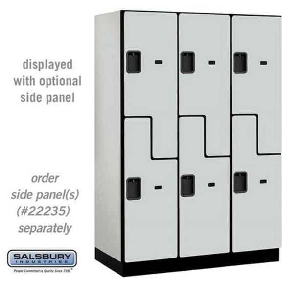 Salsbury Industries 18-27361GRY 18 in. Wide Double Tier S Style Designer Wood Locker, Gray - 3 x 6 ft. x 21 in.