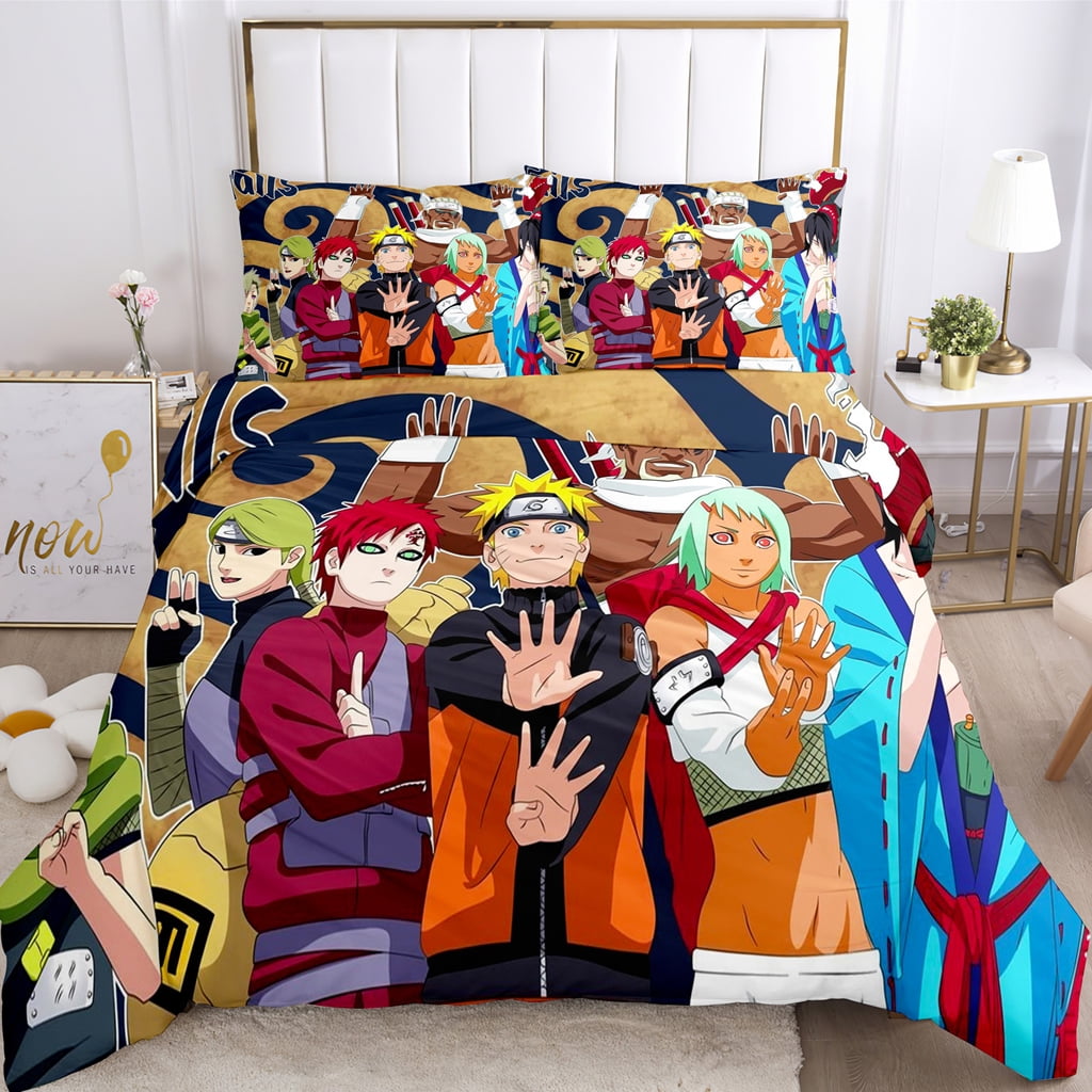 Franco Conjunto de lençóis Naruto Akatsuki Anime Bedding Super