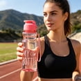 thumbnail image 6 of Clear Water Bottle,Portable Sports Water Bottle,Large Capacity Sports Water Cup,Reusable Water Bottle Bottle,Leakproof Water Jug for Gym Travel Outdoor Hiking Camping Running,8.66 inch(Red3), 6 of 9