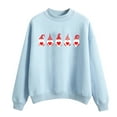 thumbnail image 3 of Baqcunre Crewneck Sweatshirts Sweatshirt Love Printed Top Long Sleeved Sweatshirt Blouse Temperament Pullover Top(Light blue S-XXL),Womens Sweatshirt Womens Tops Valentine'S Day Shirts For Women, 3 of 3