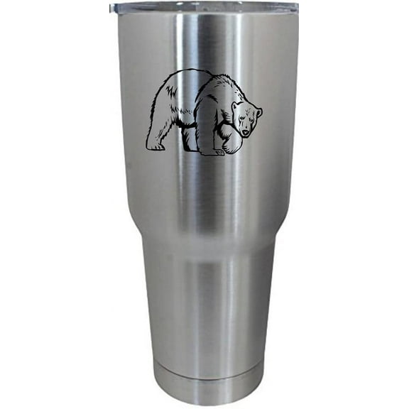 Polar Bear Body Zoo Animal Themed Etched 30oz Stainless Steel Tumbler