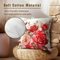 thumbnail image 4 of Red Roses Throw Pillow Covers 18x18 Inch Set of 2, Valentine''s Day Decorative Pillow Case Beautiful Bouquet Flower Cushion Cover for Couch Sofa Wedding Anniversary Decor Gift, 4 of 6