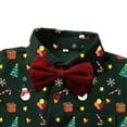 thumbnail image 5 of Ulitacool Christmas Boy Outfits Long Sleeve Xmas Cartoon Animal Prints T Shirt Tops Suspender Pants Child Kids Gentleman Outfits Fall Winter Trend Wear Green 18-24 Months, 5 of 6