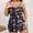 Black, variant on BRGZLK Womens Plus Size One Piece Modest Swimsuit Vintage Push Up Flat Skirt Style Tummy Control Printed Bandeau Bathing Suit For Beach Vacation Cruise