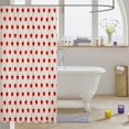 thumbnail image 3 of Manfei Retro Stars Shower Curtain 72Wx72L,Cute Cartoon Themed Bathroom Curtain,Red Cream, 3 of 5