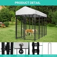 thumbnail image 2 of Pefilos 8 x 4 x 6 ft Large Dog Kennel for Outdoor, Heavy Duty Pet Dog Crate for Large Dogs, Metal Pet Playpen Dog Cage, Wire Cage with Sun Cover Shade, Black, 2 of 12