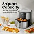 thumbnail image 3 of Chefman TurboFry Touch Friteuse à Air Chaud, Taille Familiale TG 8-Qt, Préréglages de Contrôle Numérique à une Touche, Frites, Poulet, Viande, Poisson, Pièces Antiadhésives Lavables au Lave-Vaisselle, Arrêt Automatique, Acier Inoxydable, 3 of 5