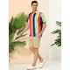 thumbnail image 4 of Camisa a rayas de verano para hombre Lars Amadeus Camisas de rayas verticales de bloque de color de playa con botones de manga corta verde rosa XXL, 4 of 6