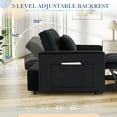 thumbnail image 4 of Lunale 4-in-1 Convertible Sleeper Sofa Chair Bed for Adult, Lounge Chair Indoor, Modern Single Couch for Living Room, Small Spaces, Black Velvet, 4 of 10