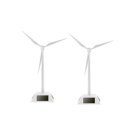 

FANCY Solar Powered Windmill 3D Windmill Model Craft Educational Toy Solar Power Learning Model Double Function Show Stand White for Balcony Garden Desktop Decoration