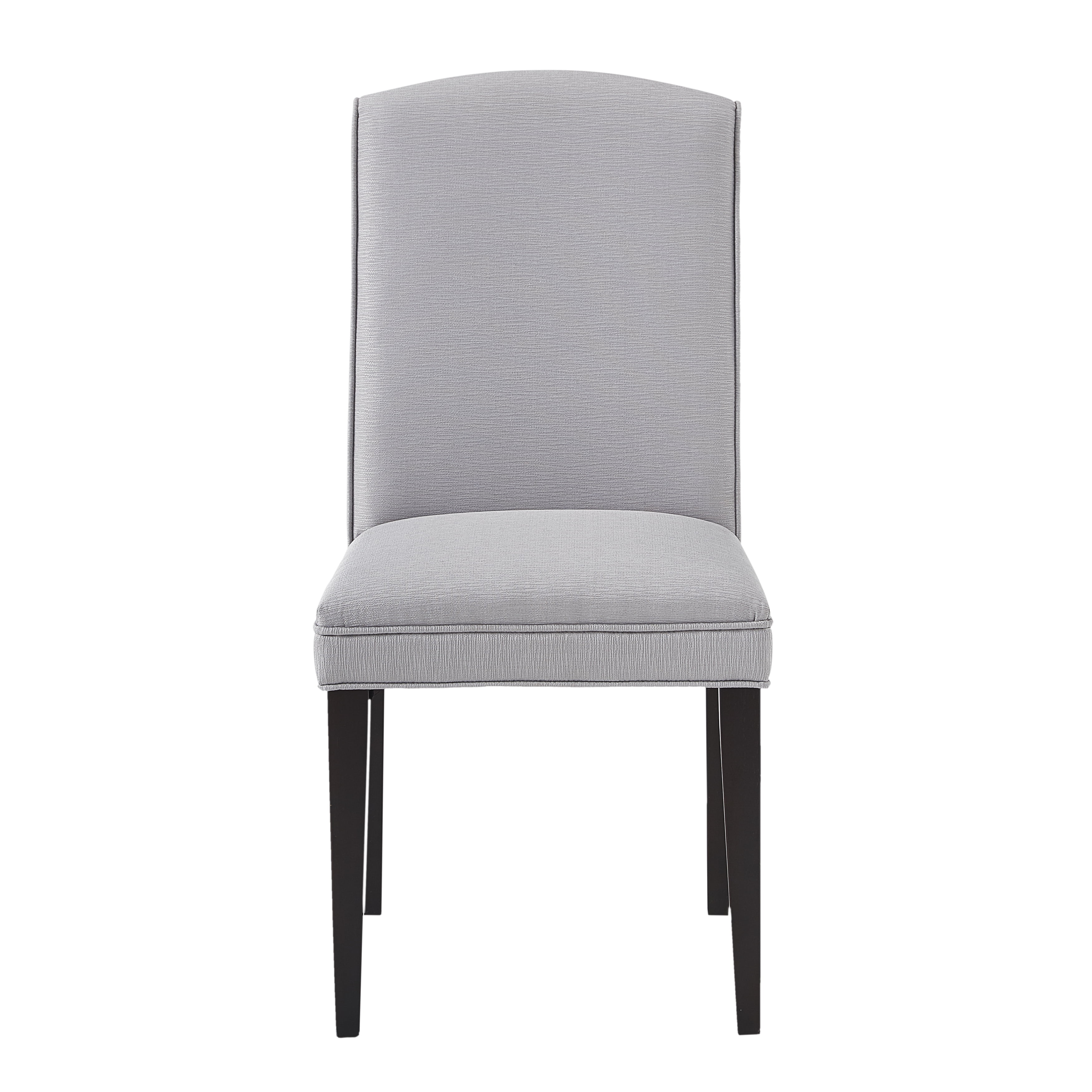 Sleek Upholstered Dining Chair in Soft Grey