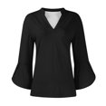 thumbnail image 6 of ZyeKqe 3/4 Length Sleeve Womens Tops V Neck Business Casual Top Loose Fitted Office Work Blouses Tunic Top, 6 of 7