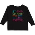 thumbnail image 3 of Inktastic Jane Austen Good Opinion Quote Gift Girls Long Sleeve Toddler T-Shirt, 3 of 5