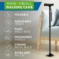thumbnail image 3 of HoneyBull Walking Cane for Adults & Seniors - Foldable, Adjustable, Free Standing Cane, Pivot Tip [Black], 3 of 8