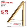 thumbnail image 2 of Single Foldable Clothing Rack, Wall-Mounted Retractable Clothes Hanger for Laundry Dryer Room, Hanging Drying Rod, Small Collapsible Folding Garment Racks, Dorm Accessories (Gold), 2 of 7