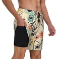 thumbnail image 3 of Picia Rockets pattern Mens Swim Trunks with Compression Liner Stretch Beach Shorts Quick Dry with Zipper Pockets No-Chafing Board Shorts-Medium, 3 of 9