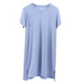 thumbnail image 4 of Vividxx Girls Dress Short Sleeve Midi Dresses Kids Casual Soft Dress Solid Color V Neck Sundress Comfortable 8-9 Years, 4 of 4