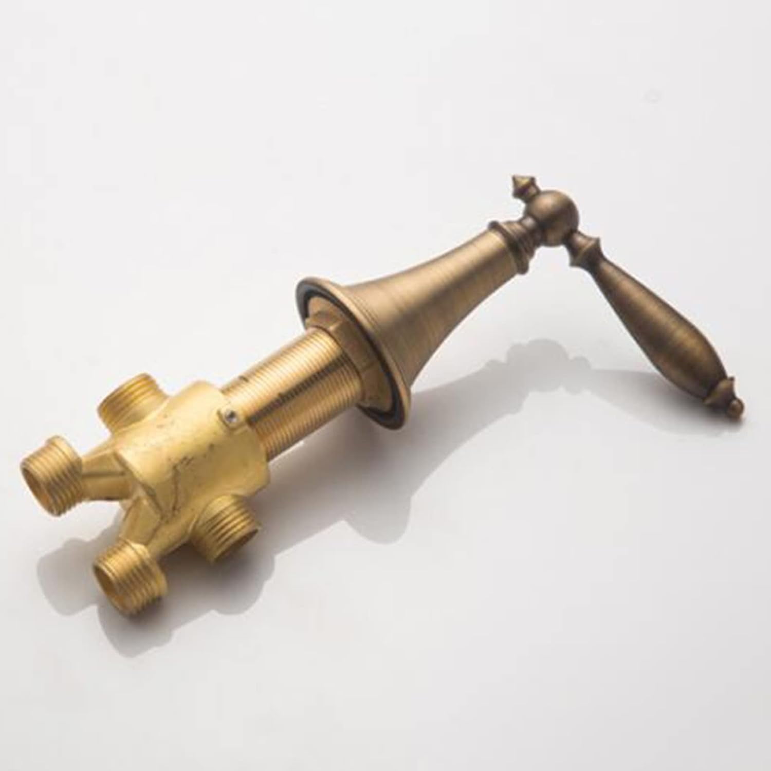 Bath Mixer Faucets With Shower, Bath Faucet Antique Brass 5 Holes Pull Out Shower Shower Mixer Faucet Set For Bathtub-C
