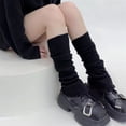 thumbnail image 4 of Franhais Women's Frilly Leg Warmers Ribbed Knit Knee High Socks Boot Cuffs Student Slouch Socks, 4 of 7