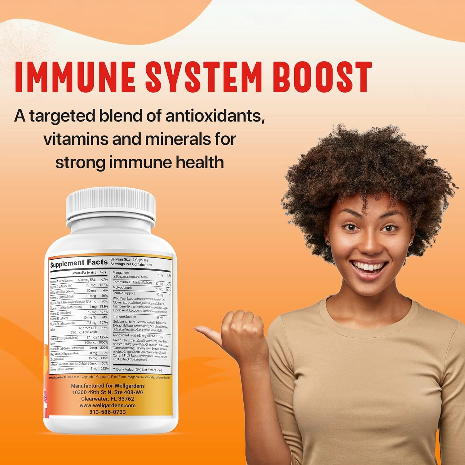 Pure Women’s Multivitamin for Hair Growth, Skin, Energy & Immune Support with Biotin, Zinc & Antioxidants - All Natural, Non-GMO, 30 Day Supply, Made in USA