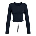 thumbnail image 3 of ZHOGXU Athletic Yoga Top For Women Long Sleeve O Neck Slim Fit Shirt Casual Office Daily, 3 of 3