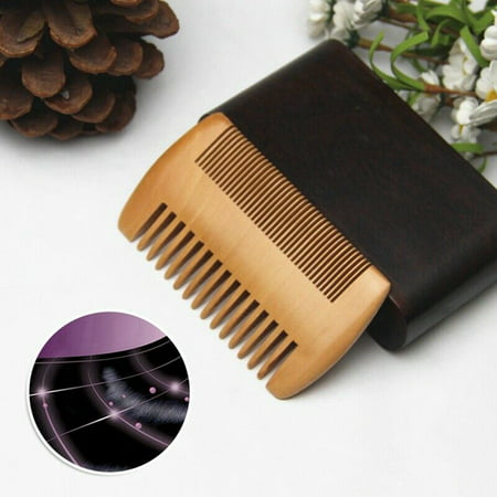 KABOER Wooden Beard Comb Anti Static Comb with Fine Coarse Teeth Hairdressing Brush