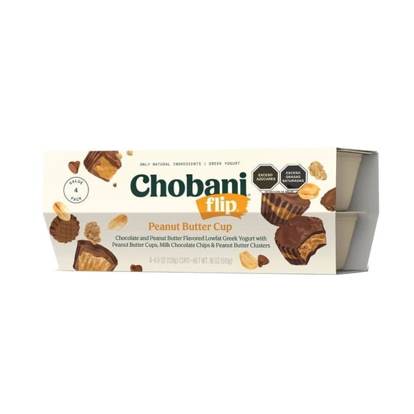 Yogurt griego Chobani Flip peanut butter cup 4 pzas 128 g  c/u