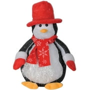 Angle View: Beistle LED Light-Up Stuffed Animal Penguin Winter Christmas Decoration Toy