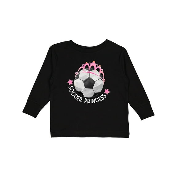 Inktastic Soccer Princess- Tiara Girls Long Sleeve Toddler T-Shirt