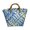blue-M, variant on Women's Handmade Woven Tote Bag, Casual Boho Shoulder Purse for Beach Travel