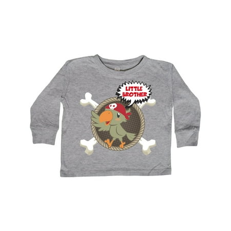 

Inktastic Little Brother Pirate Gift Toddler Boy Girl Long Sleeve T-Shirt
