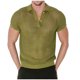 thumbnail image 2 of Camisa Elvqul para Hombre Verde del Ejército Manga Corta Economicas de Color Sólido con Solapa Abotonada, 2 of 9