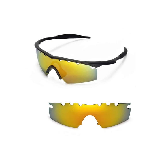 Walleva 24K Gold Polarized Vented Replacement Lenses For Oakley M Frame Strike Sunglasses