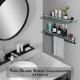 thumbnail image 6 of Woindo Bathroom Glass Shelf with Railing, Floating Tempered Glass Bathroom Wall Shelf Rectangle 24 Inch Over The Toilet Storage Cabinet, Gaming Floating Shelves, Bathroom Accessories and Home Decor, 6 of 7