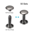 thumbnail image 3 of Unique Bargains 50 Sets Leather Rivets 8mm Double Cap Rivets 12mm Height Studs Gun-black, 3 of 5