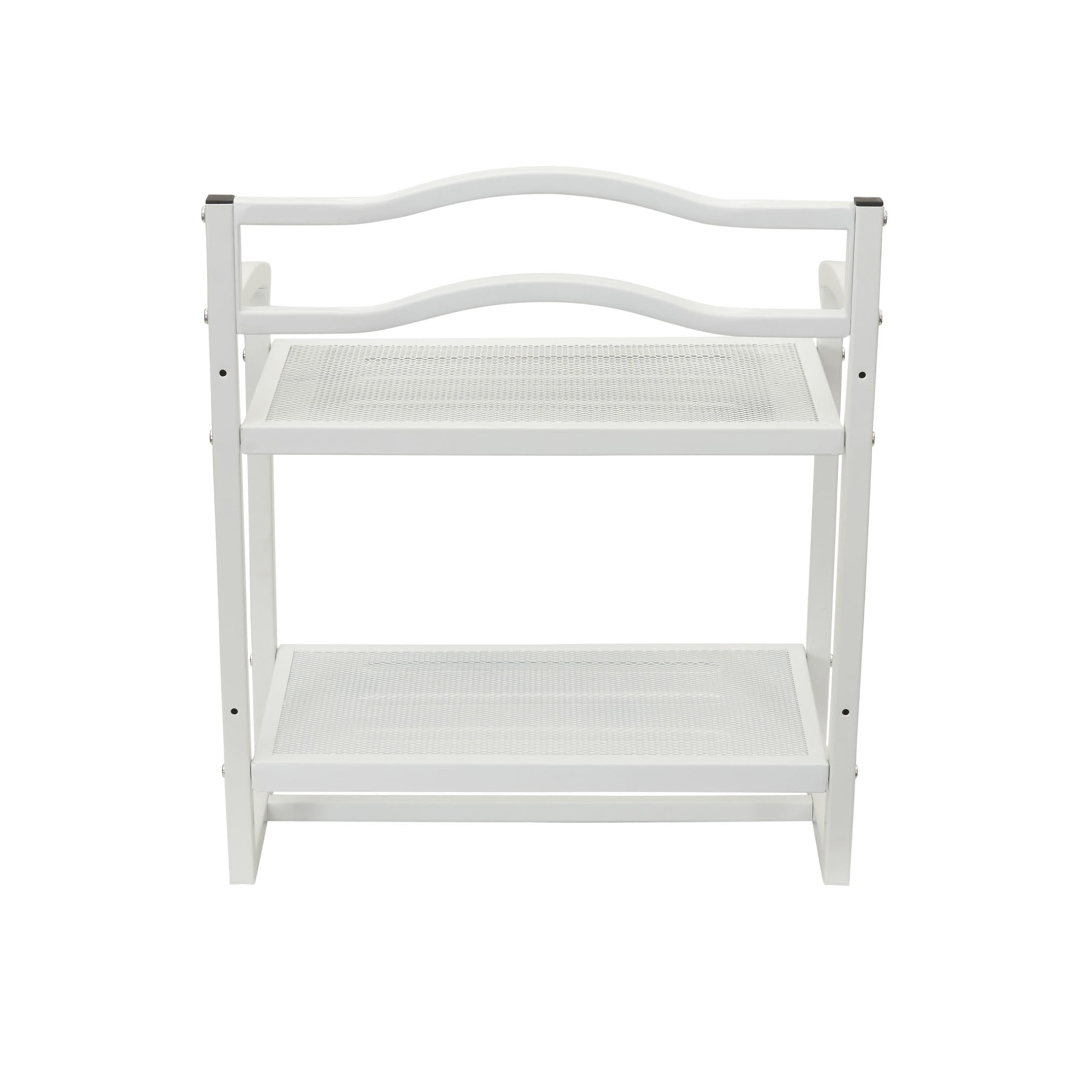 Household Essentials 2-Tier Metal Wall Mount Bathroom Storage Rack, White
