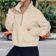 thumbnail image 3 of Sudaderas informales con cuello alto para mujer traje deportivo con capucha de gran tamaño Color sólido, 3 of 6
